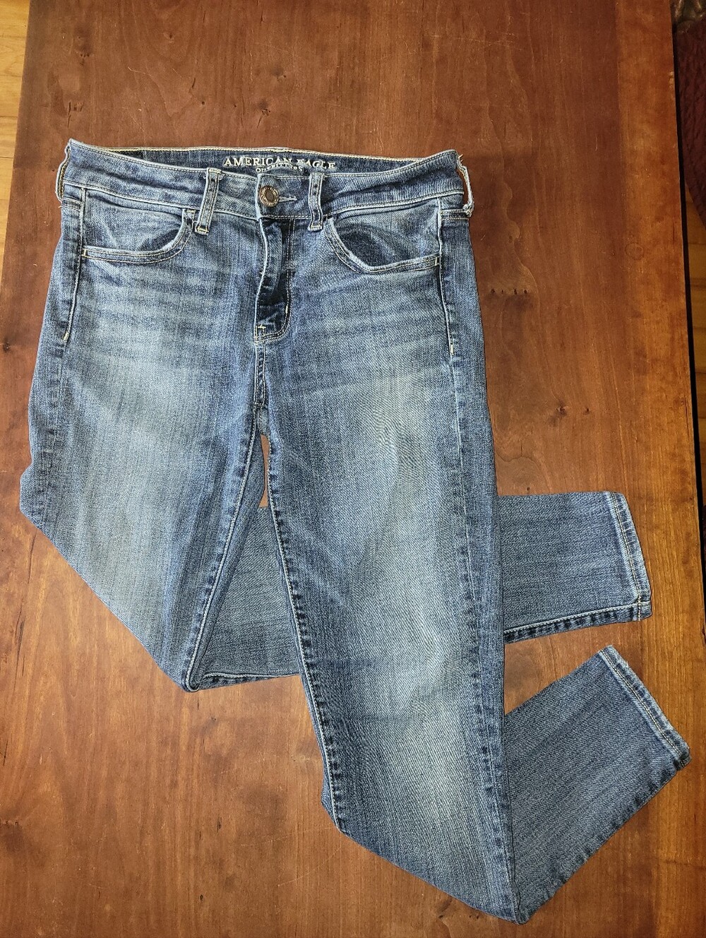 American Eagle Outfitters Denim Skinny Jeans in Medium Blue Wash